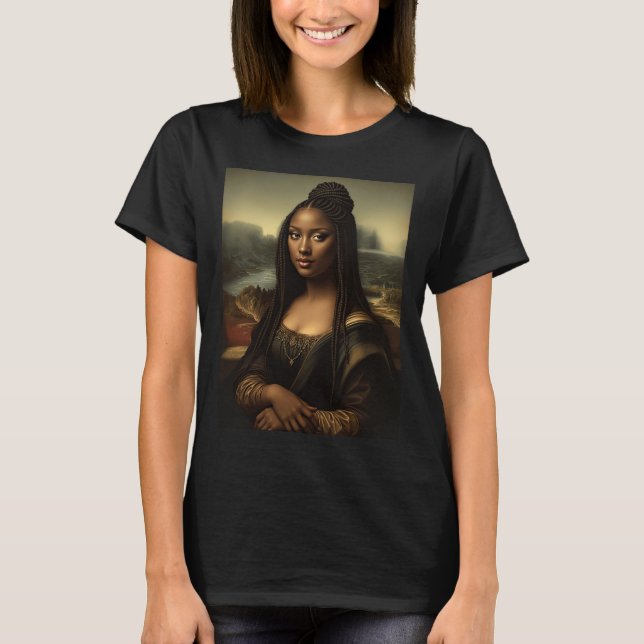 Black Mona Lisa African American Black History Mon T Shirt (Framsida)