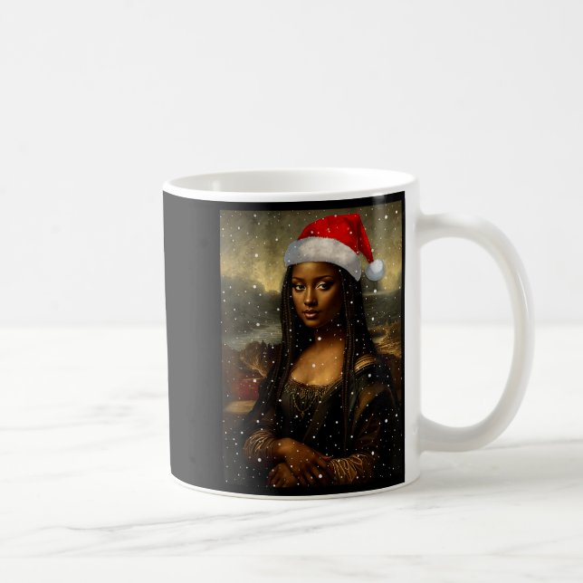 Black Mona Lisa African American Christmas Santa H Kaffemugg (Höger)