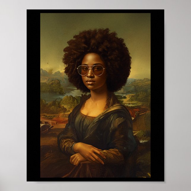 Black Mona Lisa Afro African American Black Histor Poster (Framsidan)