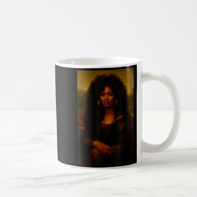 Black Mona Lisa Afro African American Melanin Blac Kaffemugg (Höger)