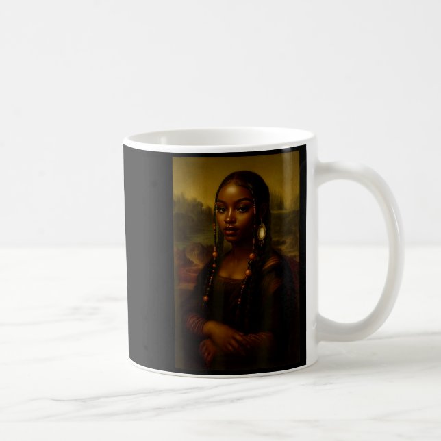 Black Mona Lisa Afro African American Melanin Blac Kaffemugg (Höger)