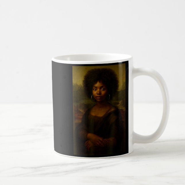 Black Mona Lisa Afro African American Melanin Blac Kaffemugg (Höger)