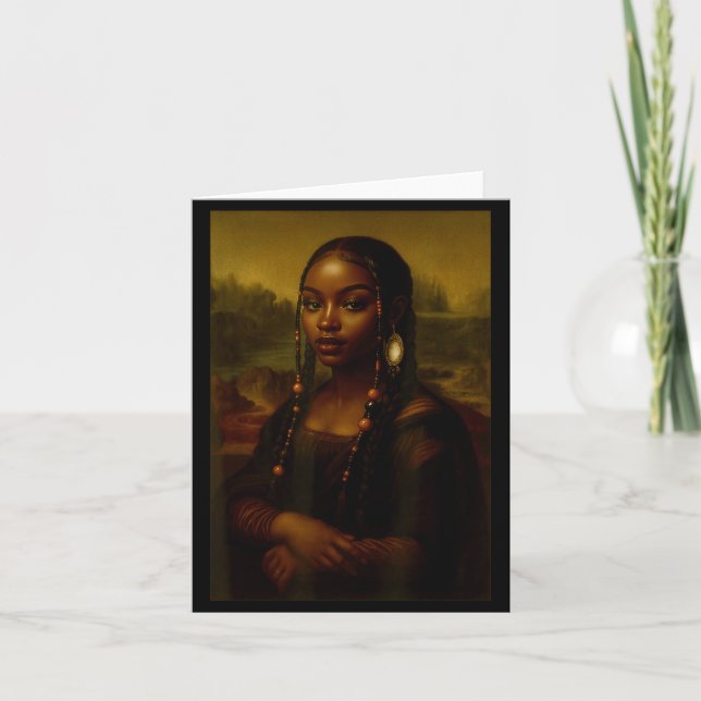 Black Mona Lisa Afro African American Melanin Blac Kort (Framsida)