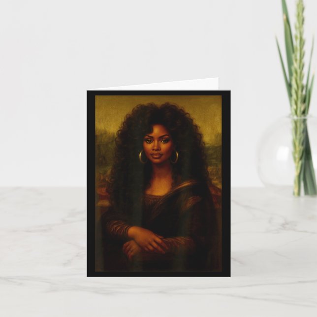 Black Mona Lisa Afro African American Melanin Blac Kort (Framsida)