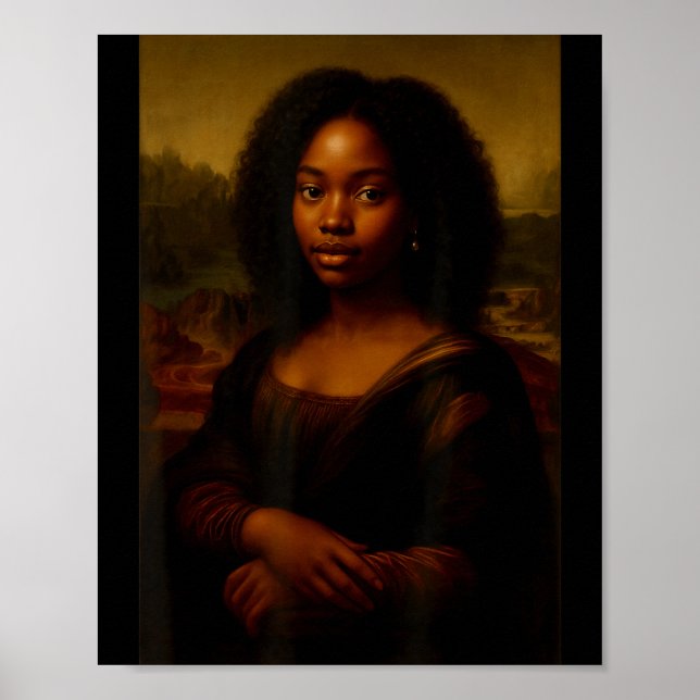 Black Mona Lisa Afro African Melanin Black History Poster (Framsidan)