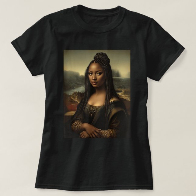 Black Mona Lisa Art Black History T Shirt (Design framsida)