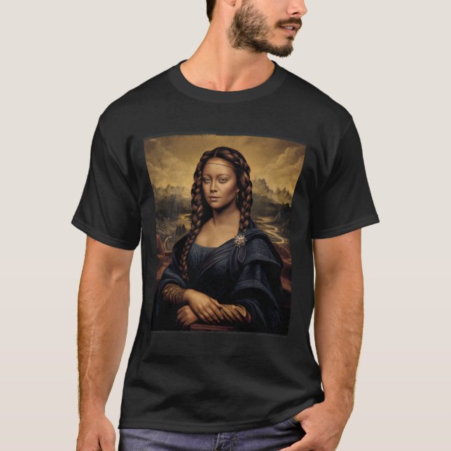 Black Mona Lisa Black History African Queen T Shirt (Framsida)