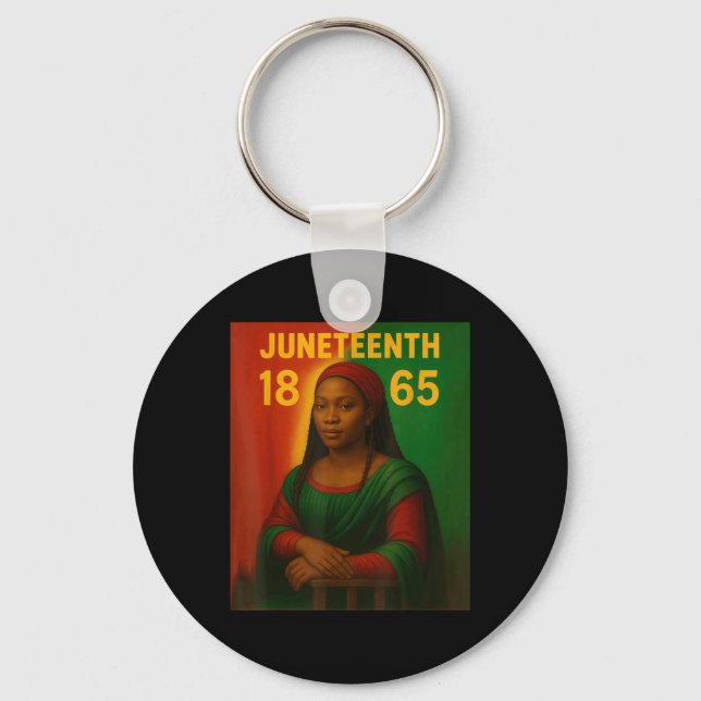 Black Mona Lisa Graphic Afro African American June Nyckelring (Framsida)