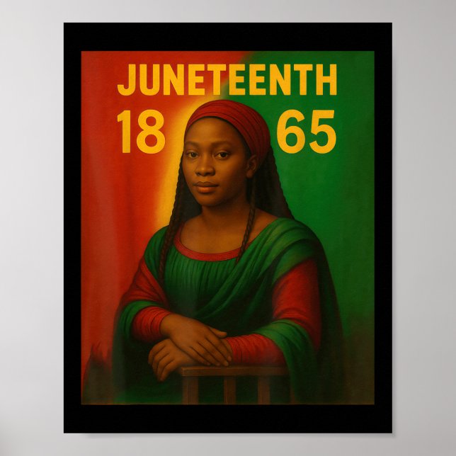 Black Mona Lisa Graphic Afro African American June Poster (Framsidan)