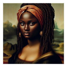 Black Mona Lisa-konsttryck