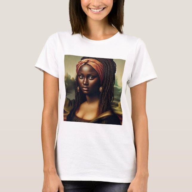 Black Mona Lisa: Modern Reimaginär T Shirt (Framsida)