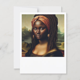 Black Mona Lisa Reimaged Art Print - Afrocentric Vykort