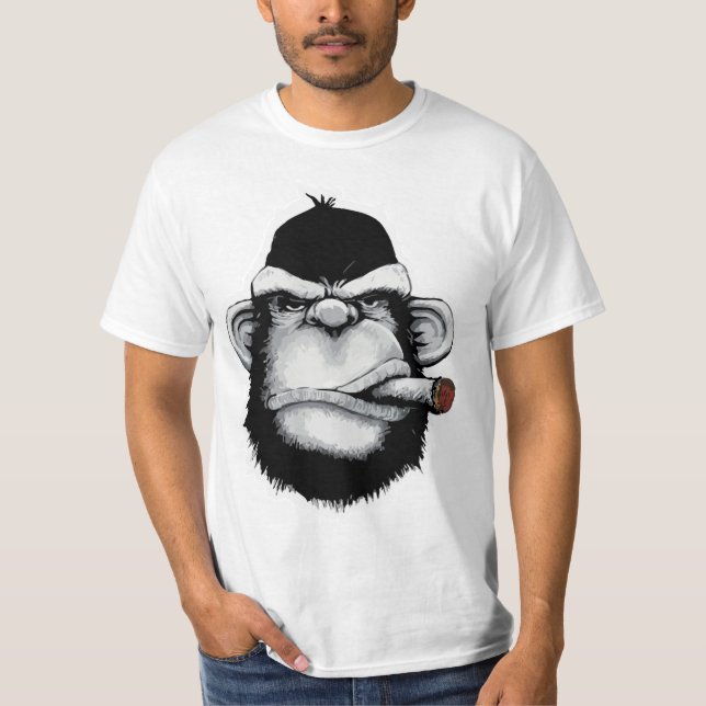 Black Monkey Smoking T Shirt (Framsida)
