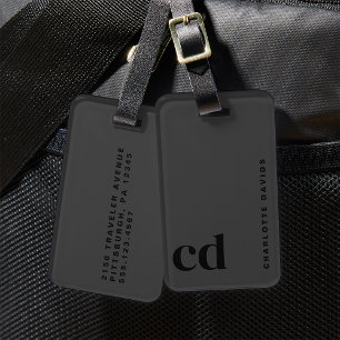 Black Monogram Bagagebricka