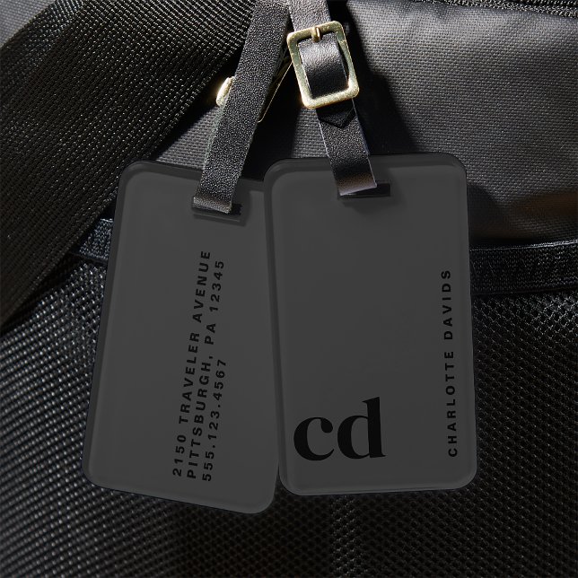 Black Monogram Bagagebricka (Skapare uppladdad)