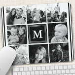 Black Monogram Family Photo Collage Musmatta<br><div class="desc">Fotokollage för monogramfamiljen. Anpassa det här anpassad design med din egen monografioriginaltext eller text.</div>