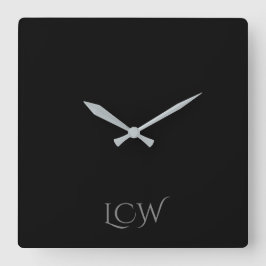 Black Monogram Fyrkantig Klocka