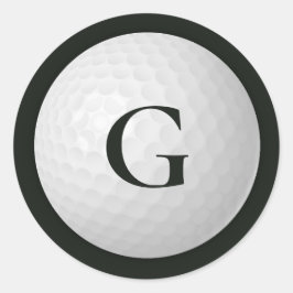 Black Monogram Golf Boll Runt Klistermärke