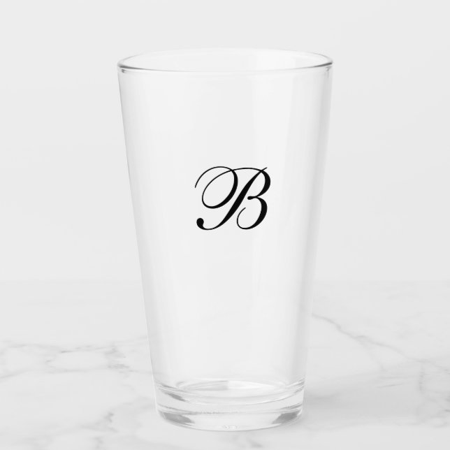 Black Monogram Initialer Glaskopp (Framsida)