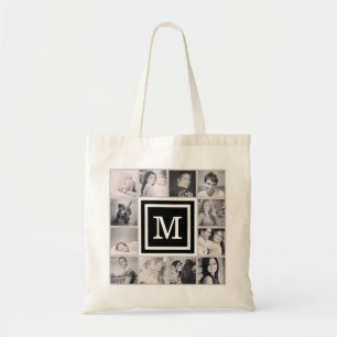 Black Monogram Instagram Photo Collage Tygkasse