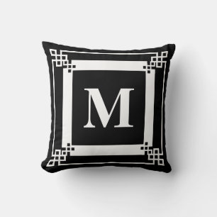 Black Monogram Kudde