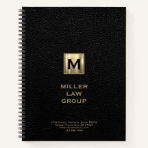 Black Monogram Lawyer-anteckningsbok