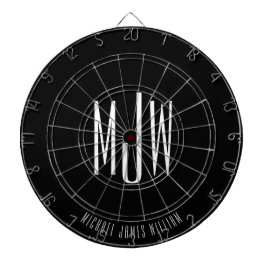 Black Monogram Modern Classic Darttavla