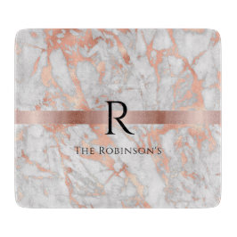 Black Monogram & Namn, White & Ro Guld Marble