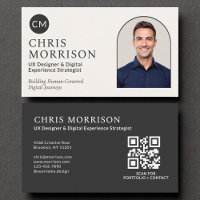 Black Monogram Professionell QR-kodfoto