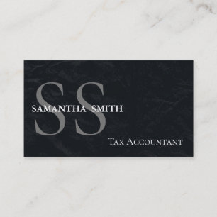 Black Monogram Tax Accountant Visitkort