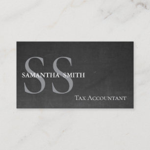 Black Monogram Tax Accountant Visitkort