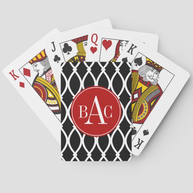 Black Monogrammed Barcelona-utskrift Casinokort (Baksidan)