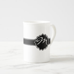 Black Monogrammed Benporslin Mugg