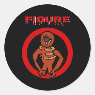 Black Monster Horror Game Doors Figur Runt Klistermärke