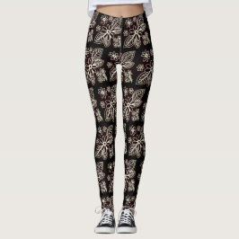 Black mönster leggings
