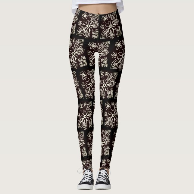 Black mönster leggings (Framsida)