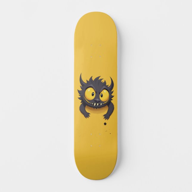 black monster  mini skateboard bräda 18,5 cm (Framsida)