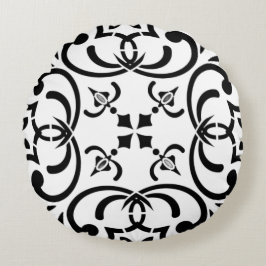 Black mönster rund kudde