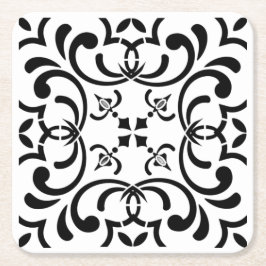 Black mönster underlägg papper kvadrat
