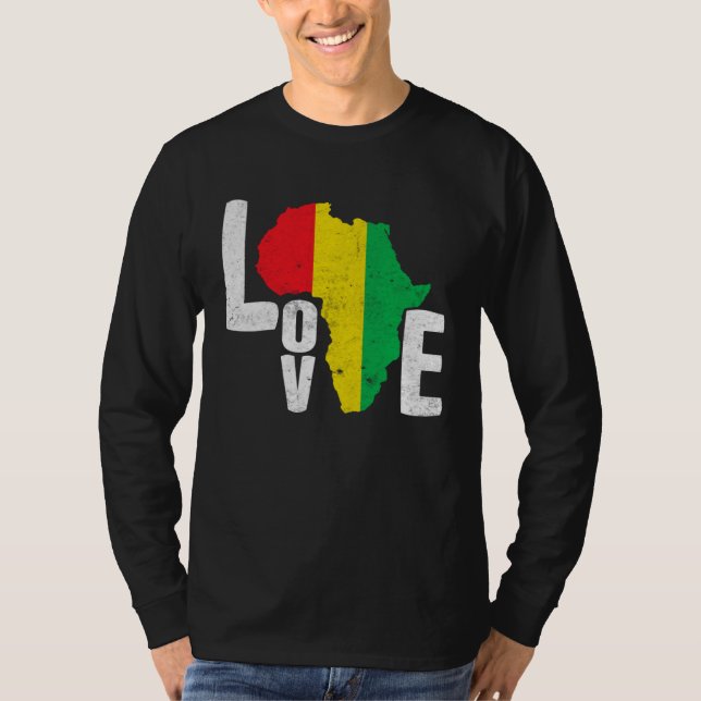 Black Month History Love Africa T Shirt (Framsida)
