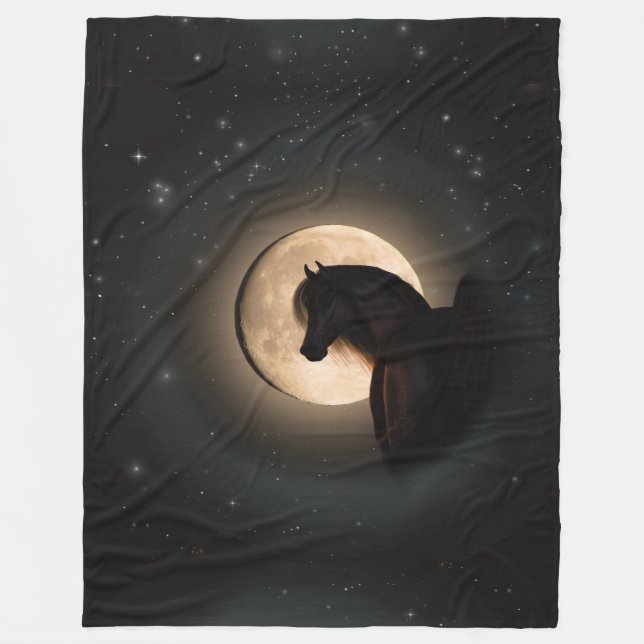 Black Moon Shine Horse Blanket Fleecefilt (Framsidan)
