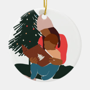 Black Mor/Son Helgdag jul Julgransprydnad Keramik