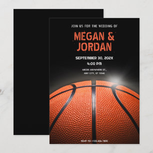 Black mörk Basketball Bröllop Inbjudningar