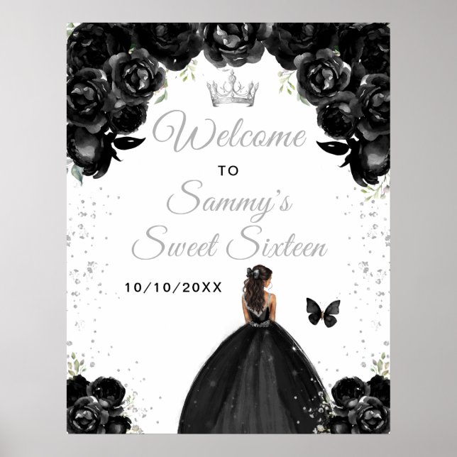 Black Mörk Skin Princess Sweet sixteen Welcome Poster (Framsidan)