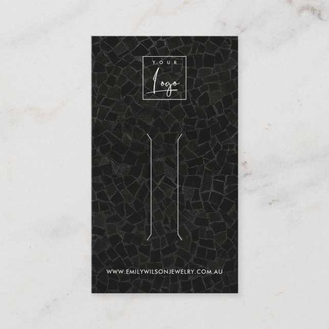 BLACK MOSAIC STRUKTUR HAIR CLIP-VISNING VISITKORT (Framsida)