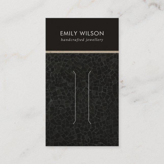 BLACK MOSAIC STRUKTUR HAIR CLIP-VISNING VISITKORT (Framsida)