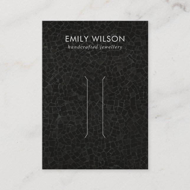 BLACK MOSAIC STRUKTUR HAIR CLIP-VISNING VISITKORT (Framsida)