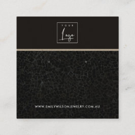 BLACK MOSAIC STRUKTUR STUD EARRING VISNING-KORT FYRKANTIGT VISITKORT