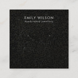 BLACK MOSAIC STRUKTUR STUD EARRING VISNING-KORT FYRKANTIGT VISITKORT
