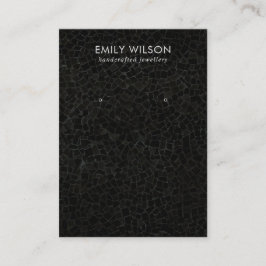 BLACK MOSAIC STRUKTUR STUD EARRING VISNING-KORT VISITKORT